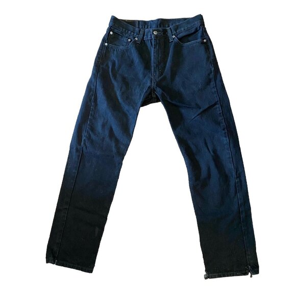 Levis 505 Jeans Men 33x32 (32x39*) Black Denim Straight Leg Cotton Zip READ - Picture 1 of 16